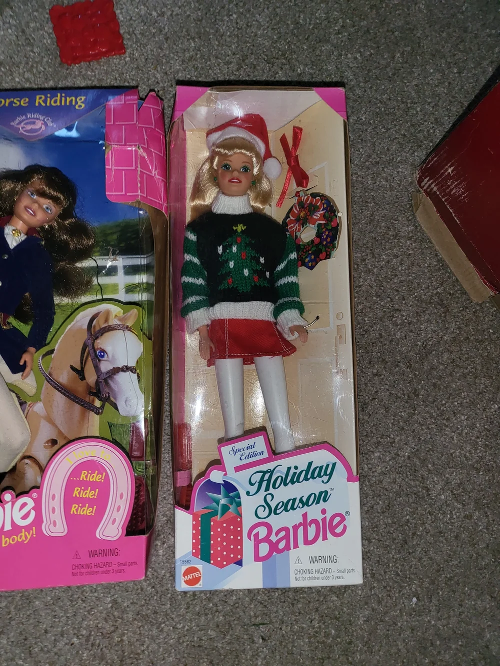 1997 Mattel Horse Riding Barbie Riding Club doll 1996 Holiday Ugly Sweater